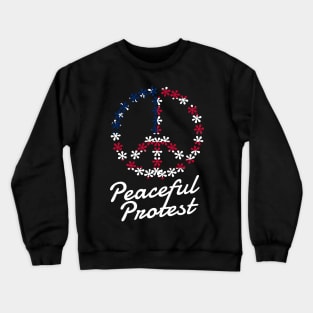 Peaceful Protester Peace Sign Crewneck Sweatshirt